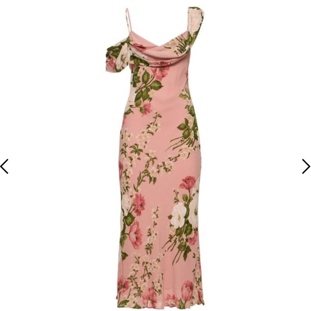 NWOT Reformation Reya pink floral-print midi dress